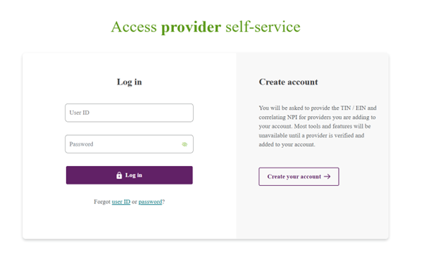 Humana Military Provider Portal login page